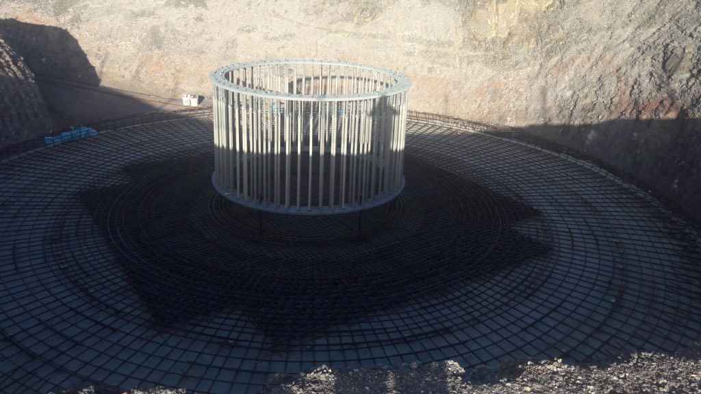 Cimentación circular maciza